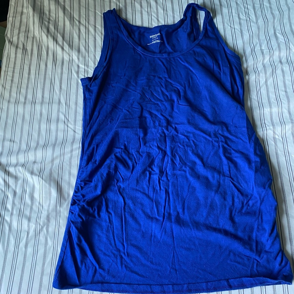 Blue maternity tank top